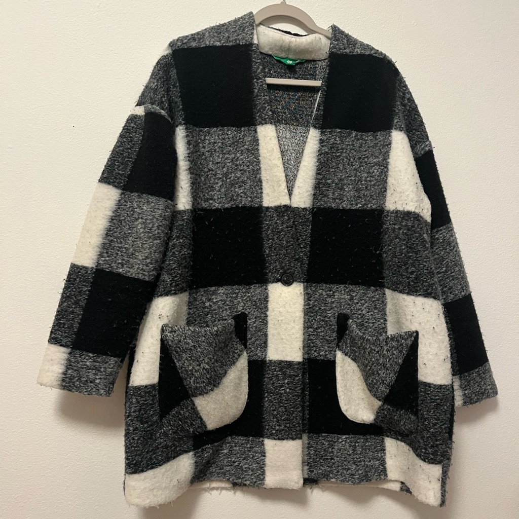 Dip Women’s Gingham Checkered Cardigan Sweater